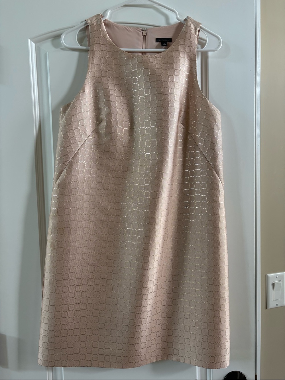 Ann Taylor Metallic Blush Sleeveless Dress